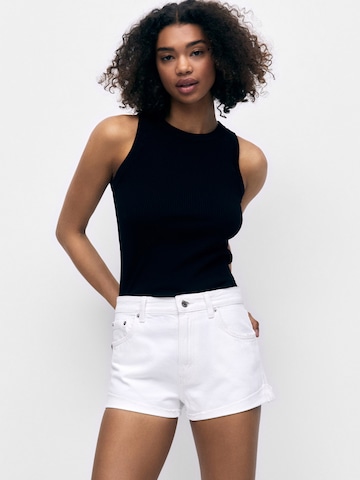 Coupe slim Jean Pull&Bear en blanc : devant