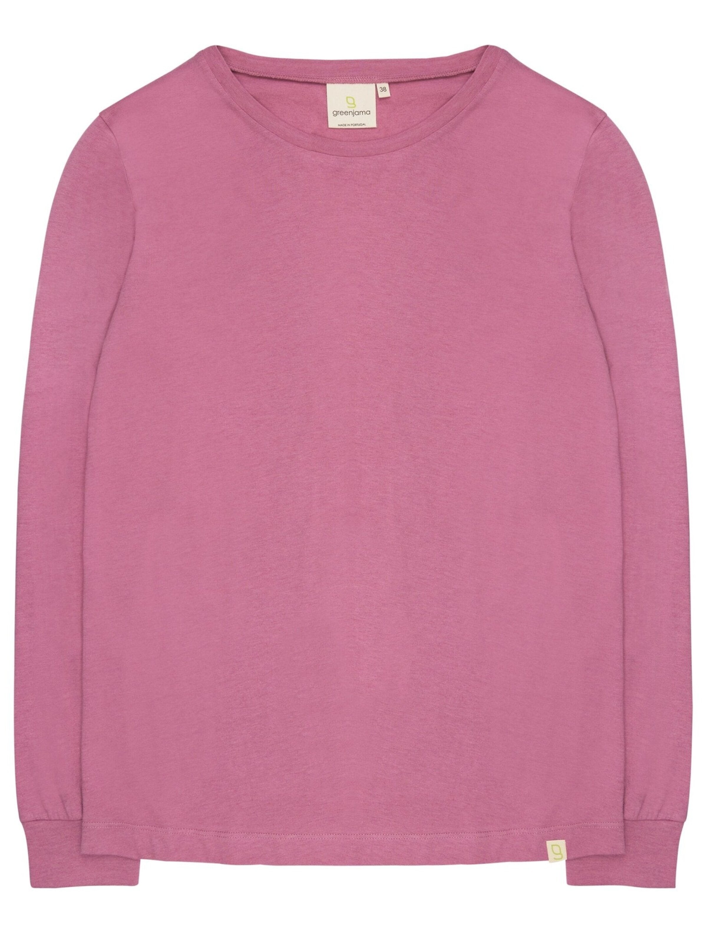 greenjama Schlafshirt 'Langarm-Shirt mit Woll-Anteil und Bündchen'‌‌‌ in Lila: Vorderseite
