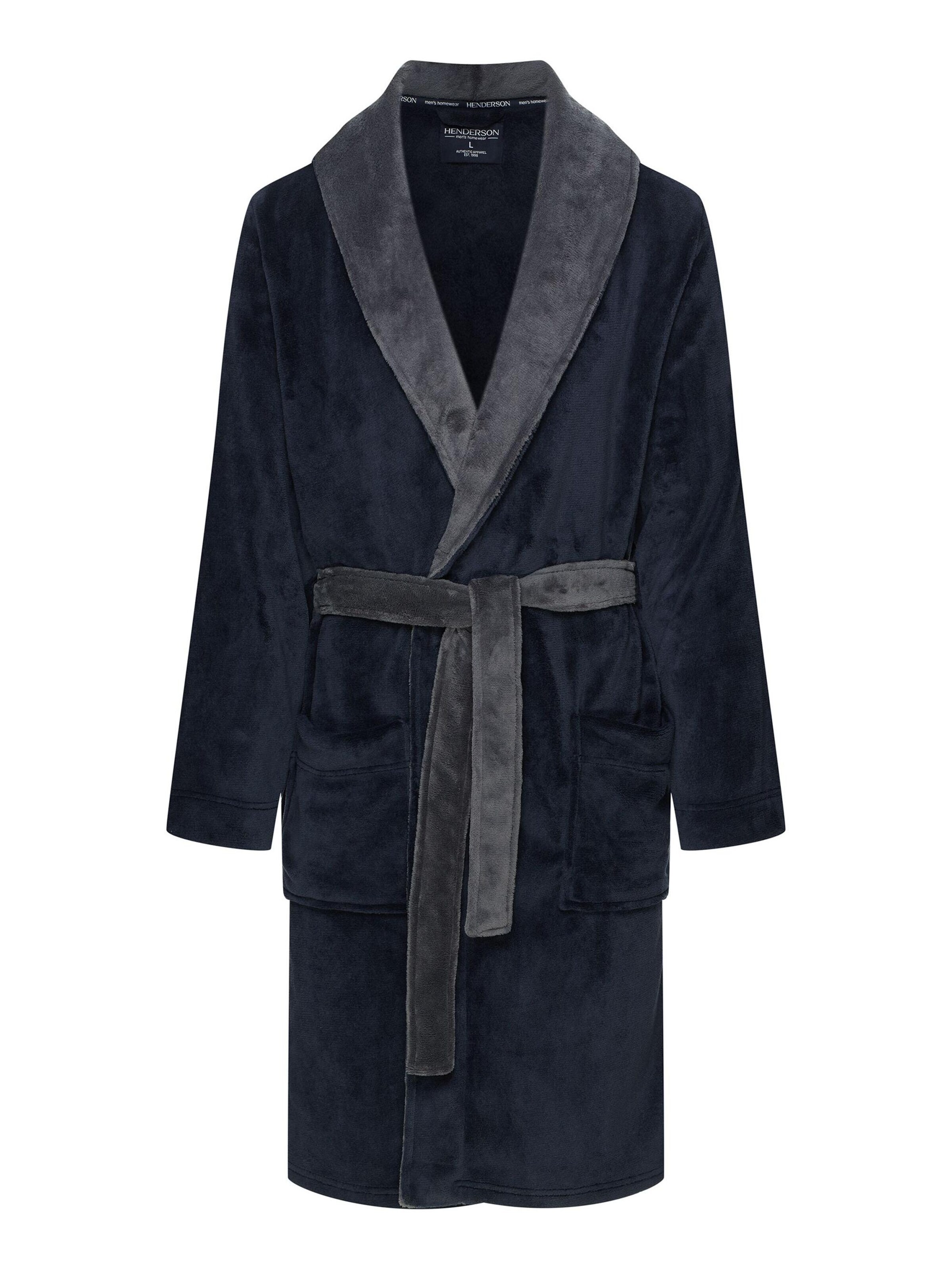 Henderson Bathrobe short 'Nocturn' in Blue
