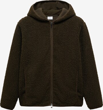 MANGO MAN Fleece jas in Groen: voorkant