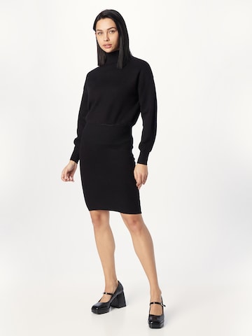 River Island - Vestido de punto en negro: frente