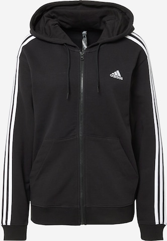 ADIDAS SPORTSWEAR Sportsweatjacke 'Essentials' in Schwarz: predná strana