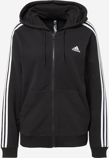 Giacca di felpa sportiva 'Essentials' ADIDAS SPORTSWEAR di colore nero / bianco, Visualizzazione prodotti