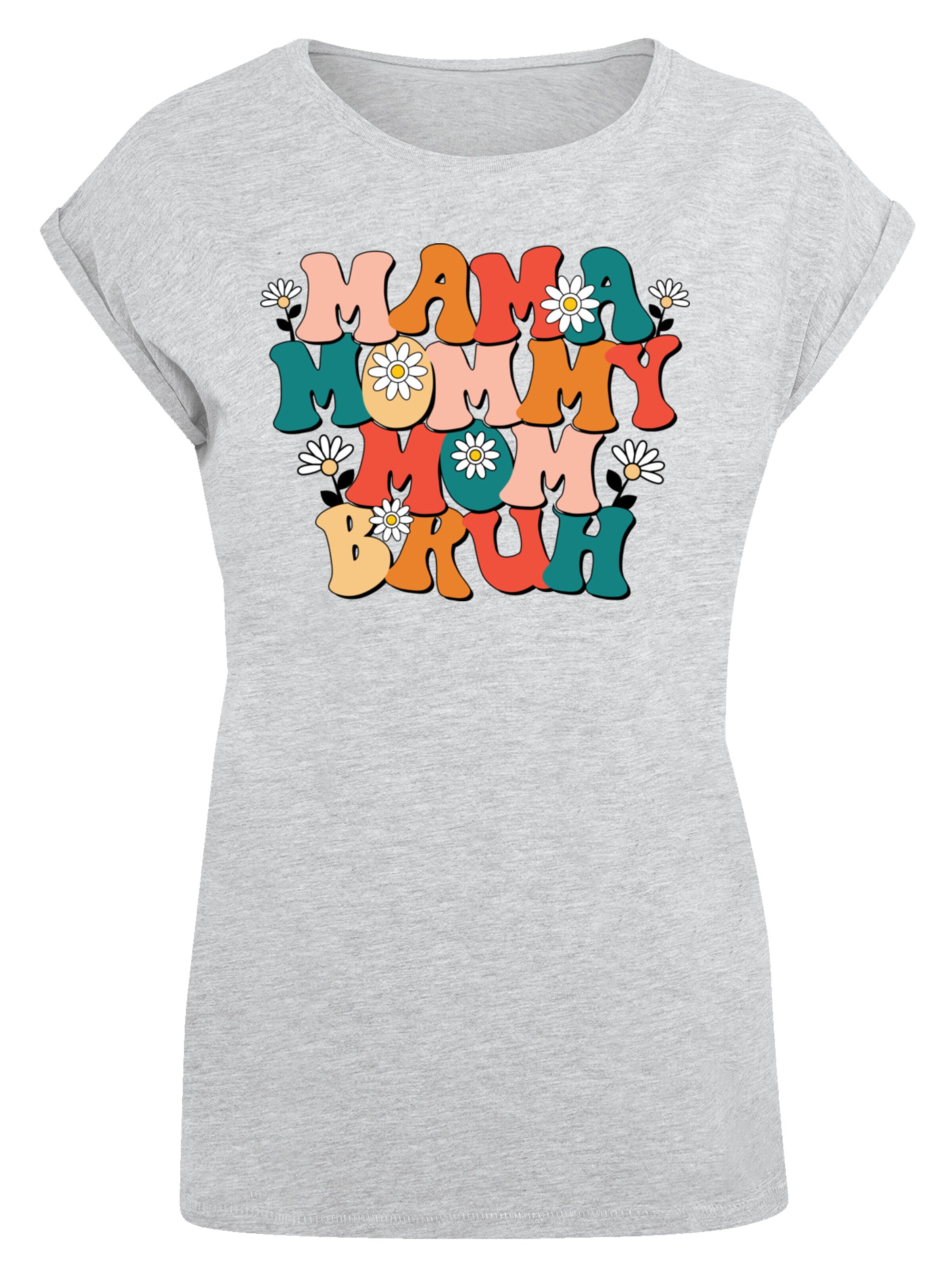 T-shirt 'Mothers Day Floral Accent Mom Life Humor Trendy Aesthetic' F4NT4STIC en gris : devant