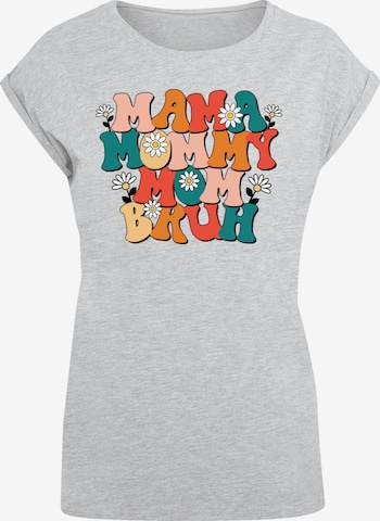 T-shirt 'Mothers Day Floral Accent Mom Life Humor Trendy Aesthetic' F4NT4STIC en gris : devant