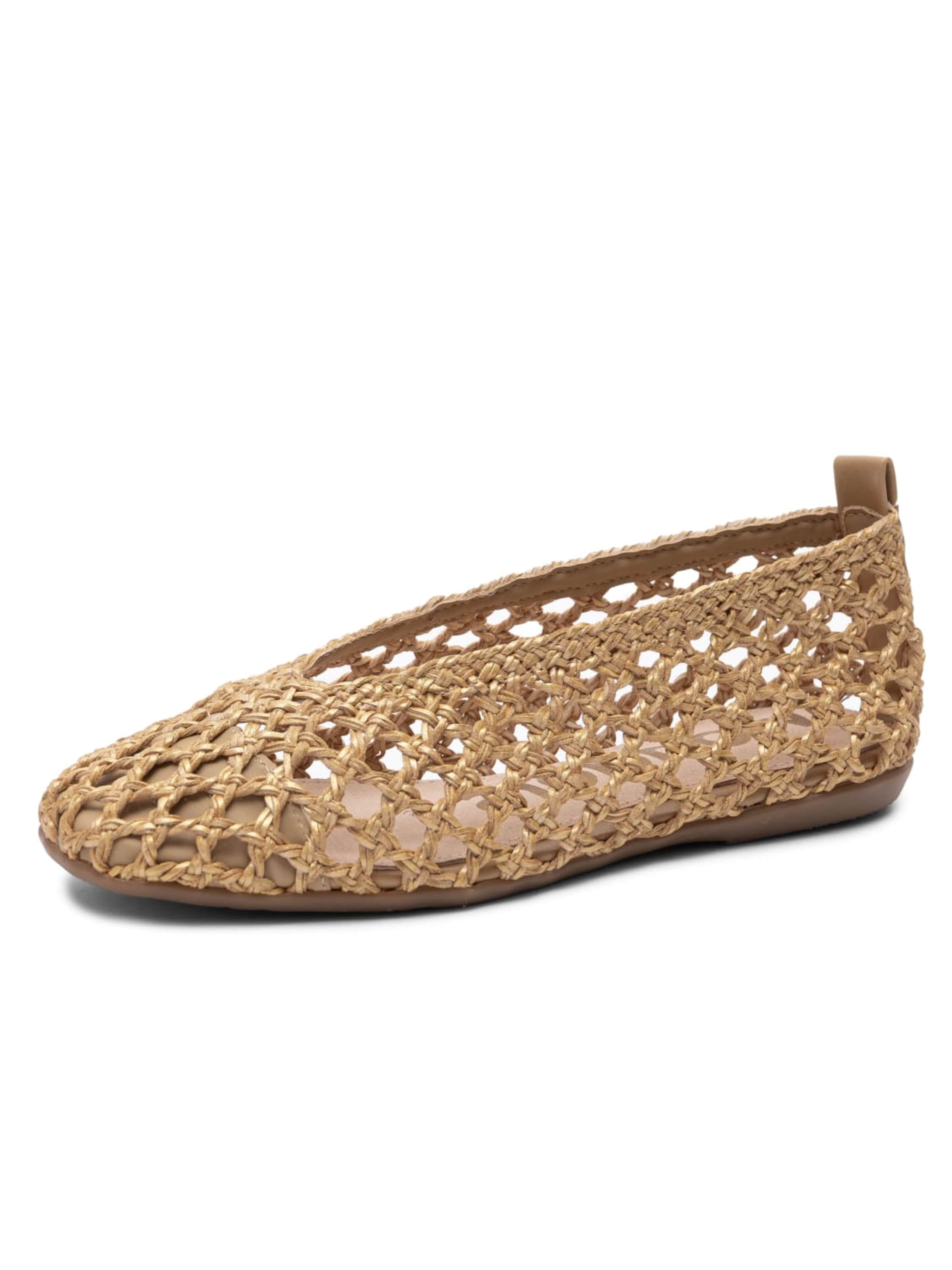 Wonders Ballet Flats 'CH-1005-PLATINO' in Gold: front