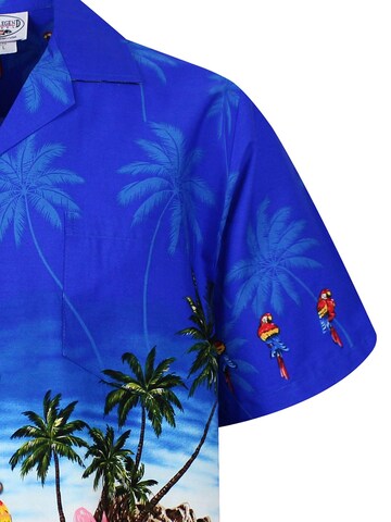 Pacific Legend Regular Fit Hemd 'Papagei' in Blau