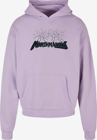 Merchcode Sweatshirt ' Peanuts - Marshmallows' in Purple: front
