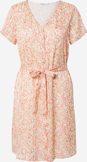 ONLY Kleid 'MANDI' in hellgelb / hellgrün / pfirsich / hellrot / weiß, Produktansicht