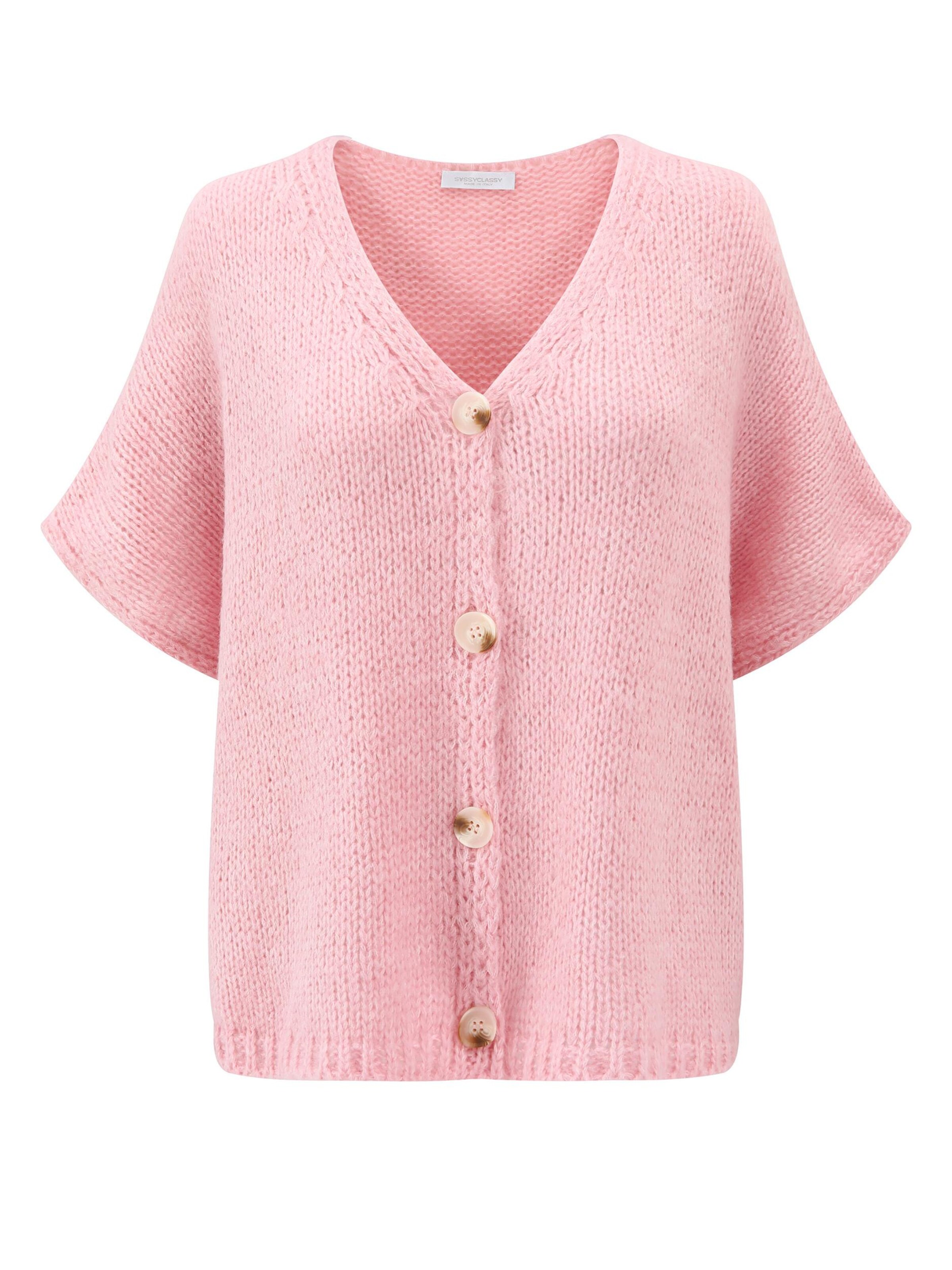 SASSYCLASSY Oversizestrickjacke‌ in Pink: Vorderseite