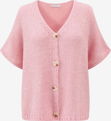 SASSYCLASSY Oversizestrickjacke in Pink: Vorderseite