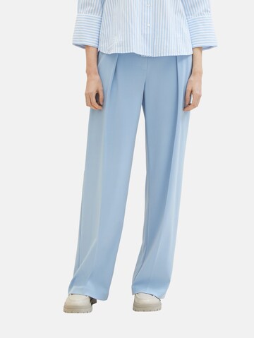 TOM TAILOR Wide leg Pleat-Front Pants 'Lea' in Blue: front