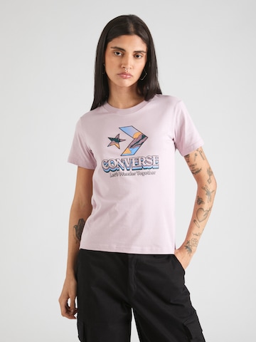 T-shirt CONVERSE en violet : devant