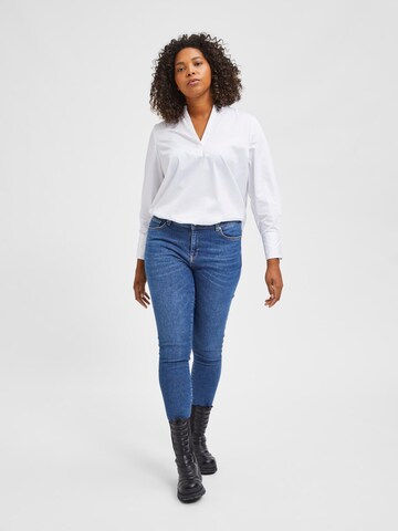 Selected Femme Curve Skinny Jeans 'Tia' in Blue