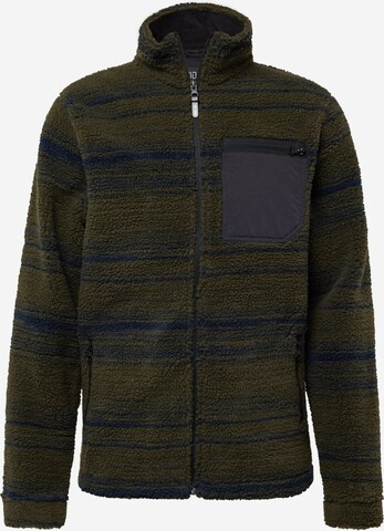 INDICODE JEANS Fleece jas 'Arwen' in Groen: voorkant