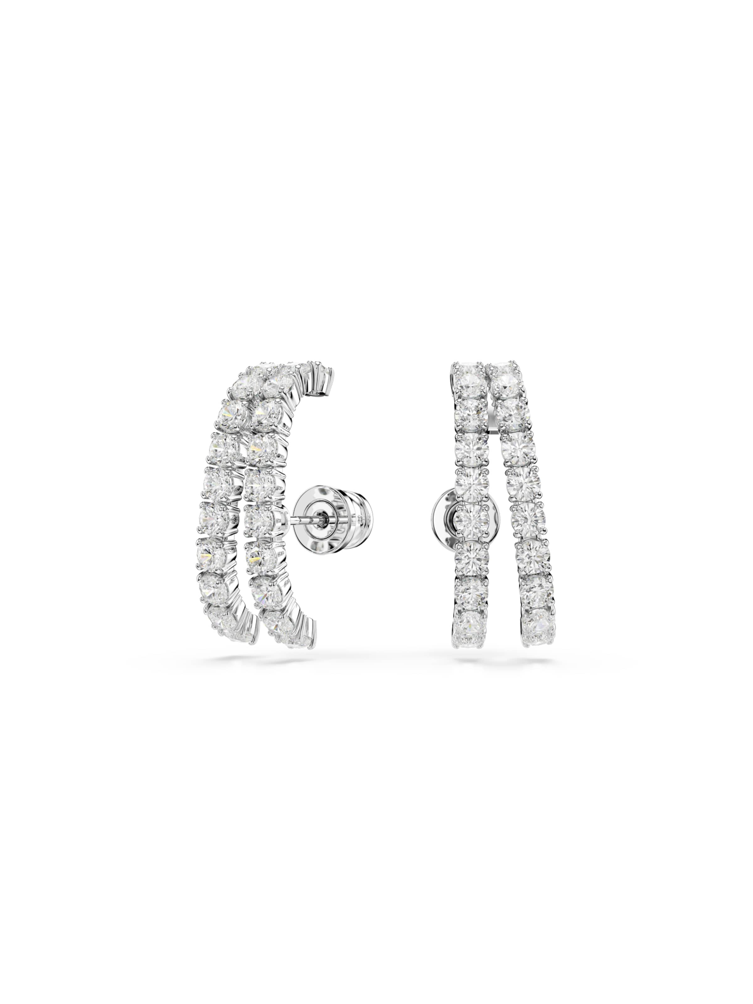 Swarovski Náušnice 'Matrix' - Strieborná: predná strana