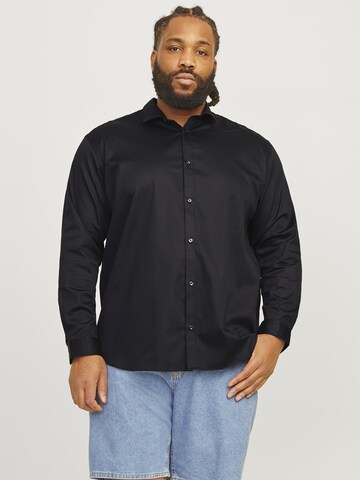 Comfort fit Camicia business 'JJParma' di Jack & Jones Plus in nero: frontale