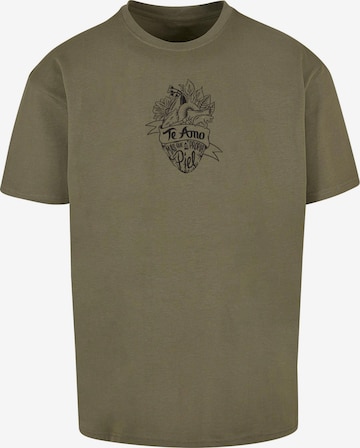 Merchcode T-Shirt 'Te amo outline' in Grün: predná strana