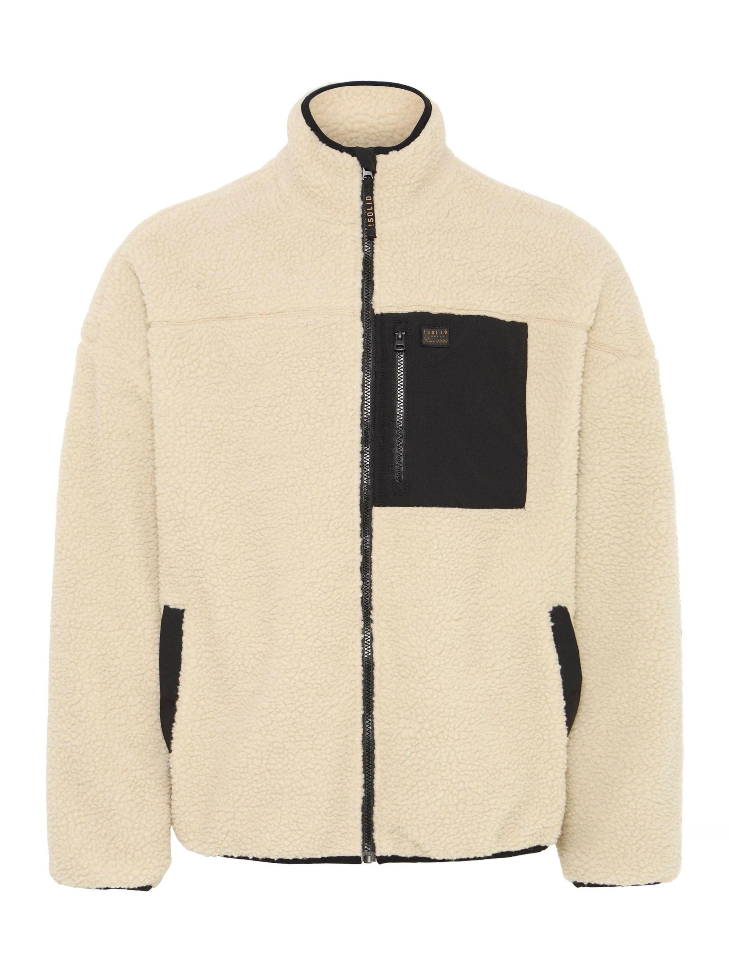 !Solid Fleecejacke 'Walther' in Beige: Vorderseite