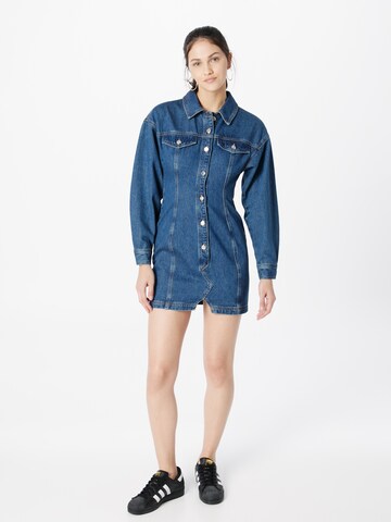 Robe-chemise TOPSHOP en bleu : devant