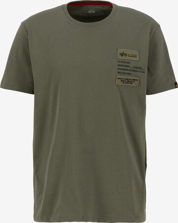 T-Shirt ALPHA INDUSTRIES en vert : devant