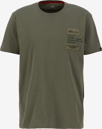 T-Shirt ALPHA INDUSTRIES en vert : devant