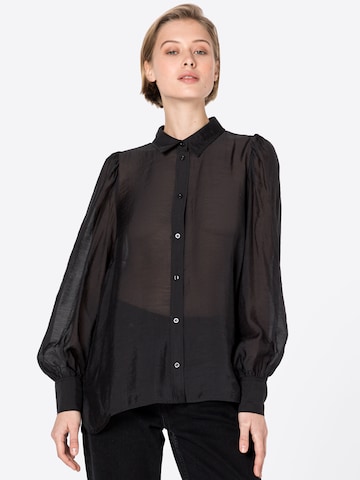 modström Blouse 'Oskar' in Zwart: voorkant