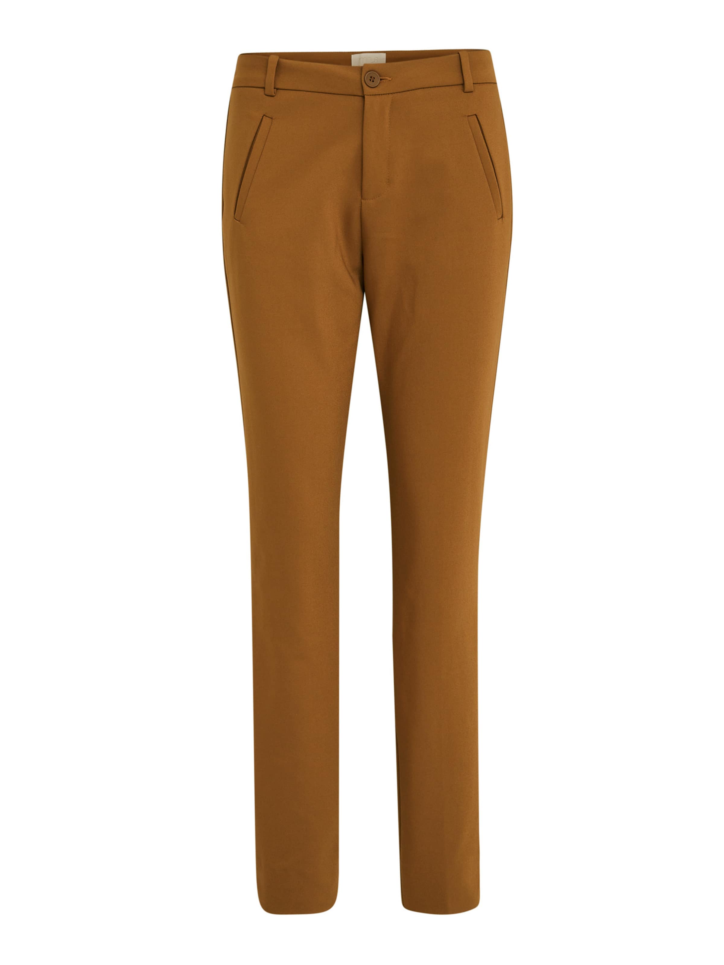 minus - Pantalón de pinzas 'Daya' en marrón: frente