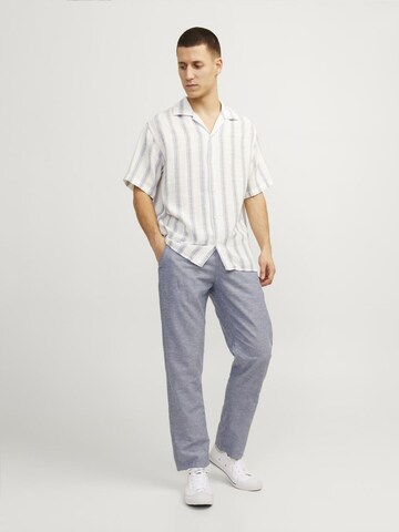 JACK & JONES Regular Pleat-Front Pants in Blue