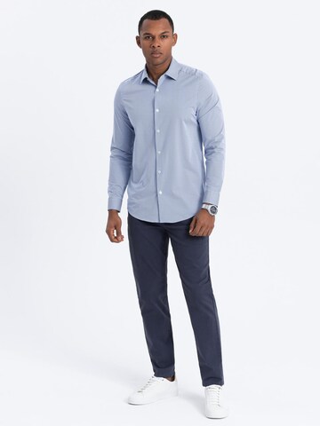 Ombre Slimfit Chino 'OM-PACP-0151' in Blauw: voorkant