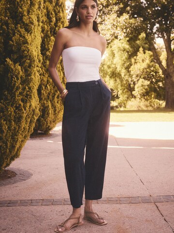 Next Loose fit Pleat-front trousers in Blue