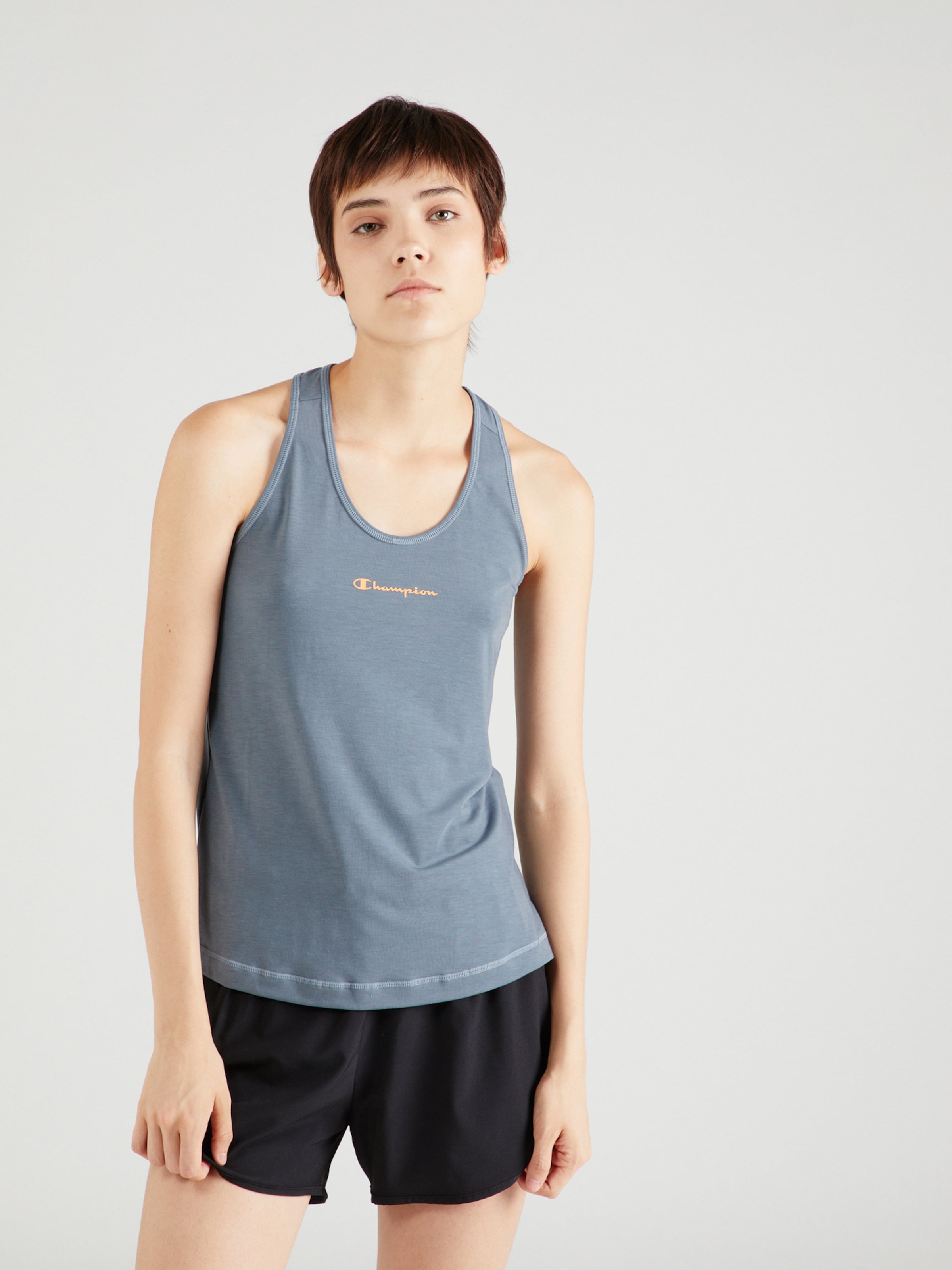 Champion Authentic Athletic Apparel Sports Top in Smoke Blue