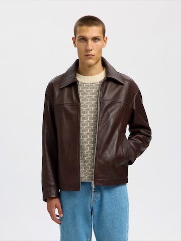 SELECTED Between-Season Jacket 'SLHNOAH' in Brown: front