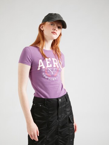 T-shirt AÉROPOSTALE en violet : devant