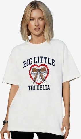 GORHEY Shirt 'Women's Summer Crew Neck Short-Sleeve Personalized Print Tees' in White: front