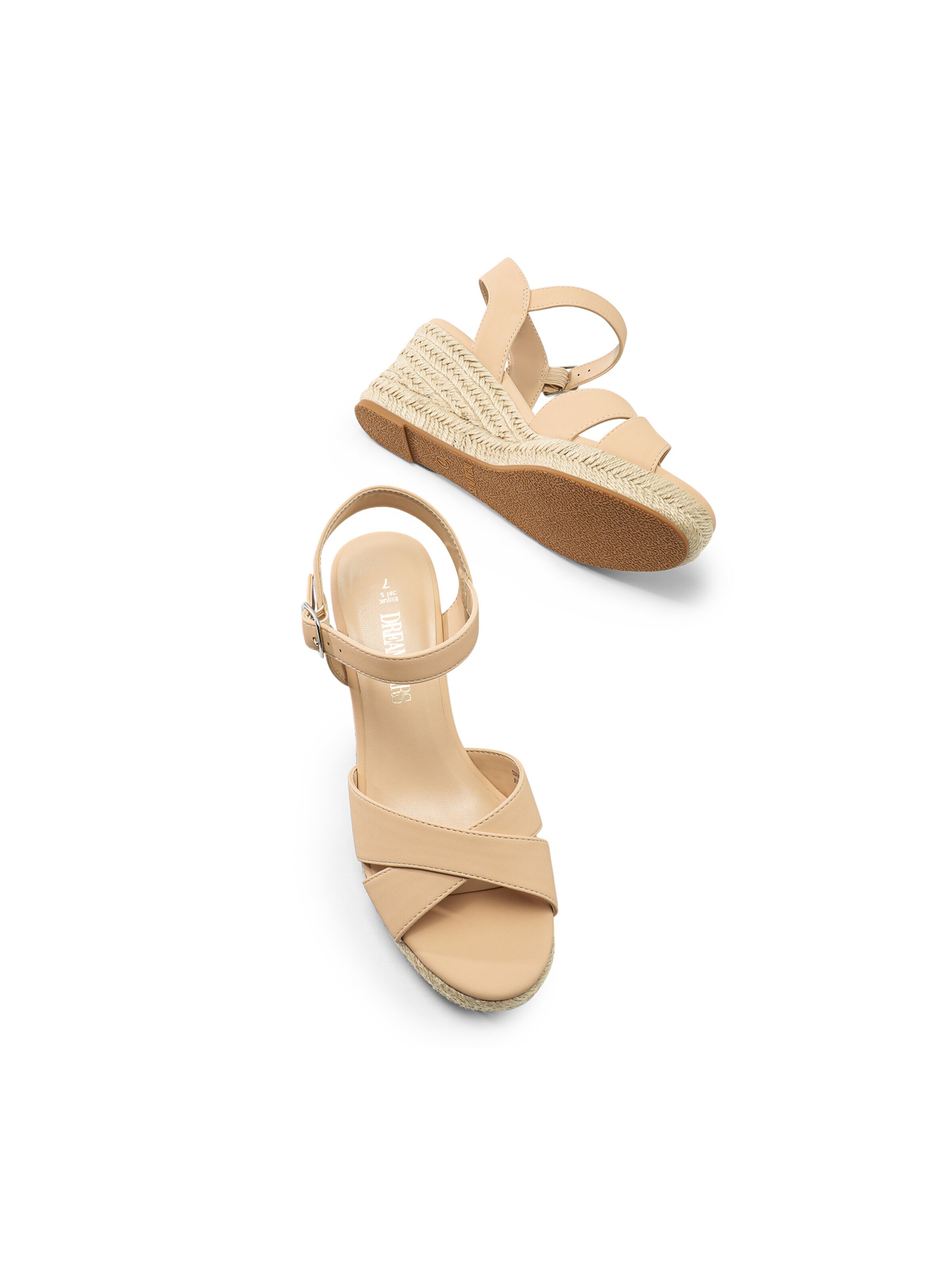 Dream Pairs Sandaal 'Elegante Espadrille-Keilsandalen' in Beige
