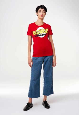 LOGOSHIRT Shirt 'Big Bang Theory | Bazinga' in Rood