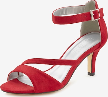 LASCANA Sandalen met riem in Rood: voorkant