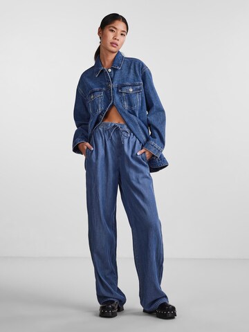 PIECES Wide leg Pants 'Bossi' in Blue