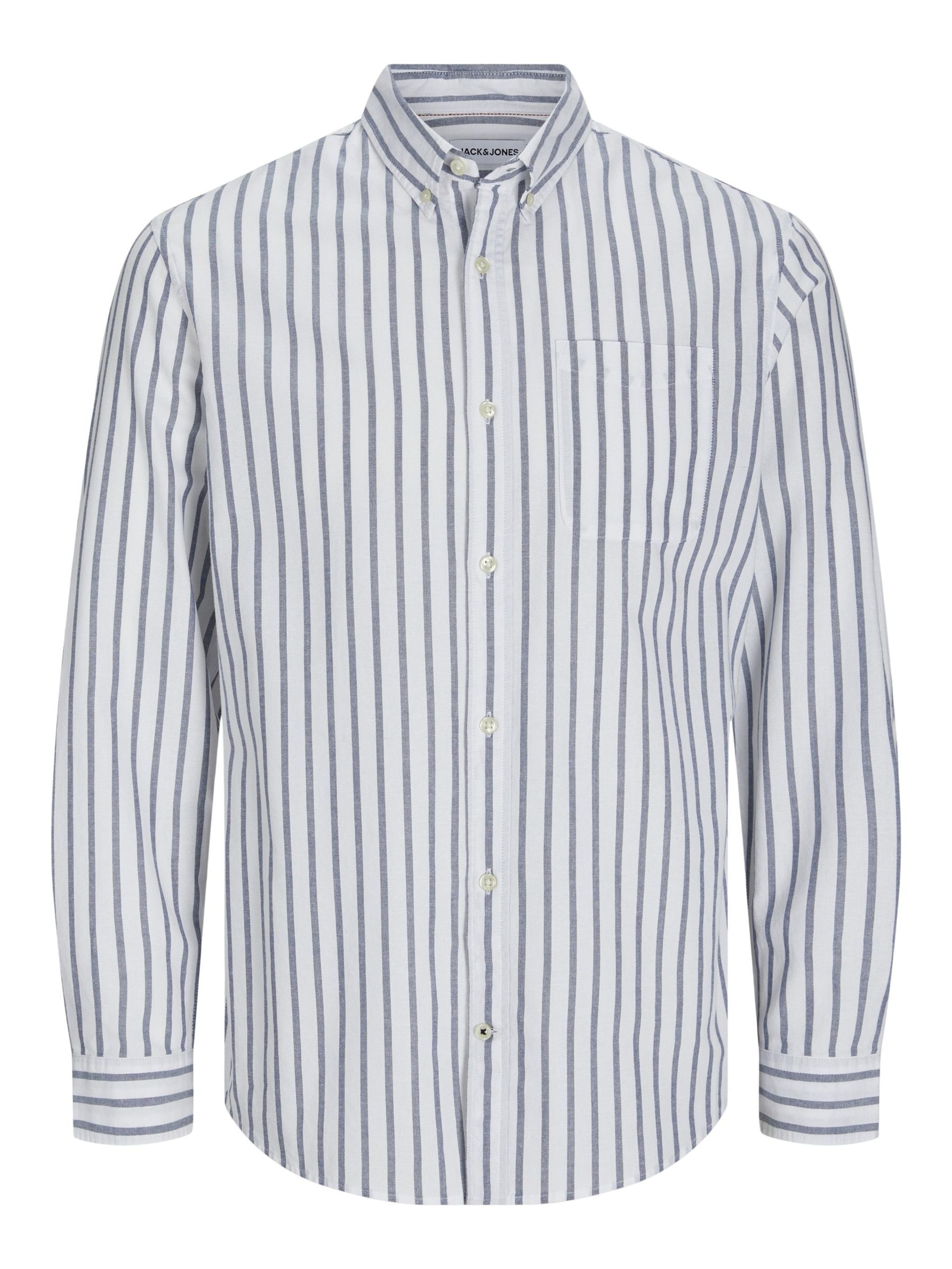 Jack &amp; Jones Plus Button Up Shirt &#x27;Oxford&#x27; in Blue: front