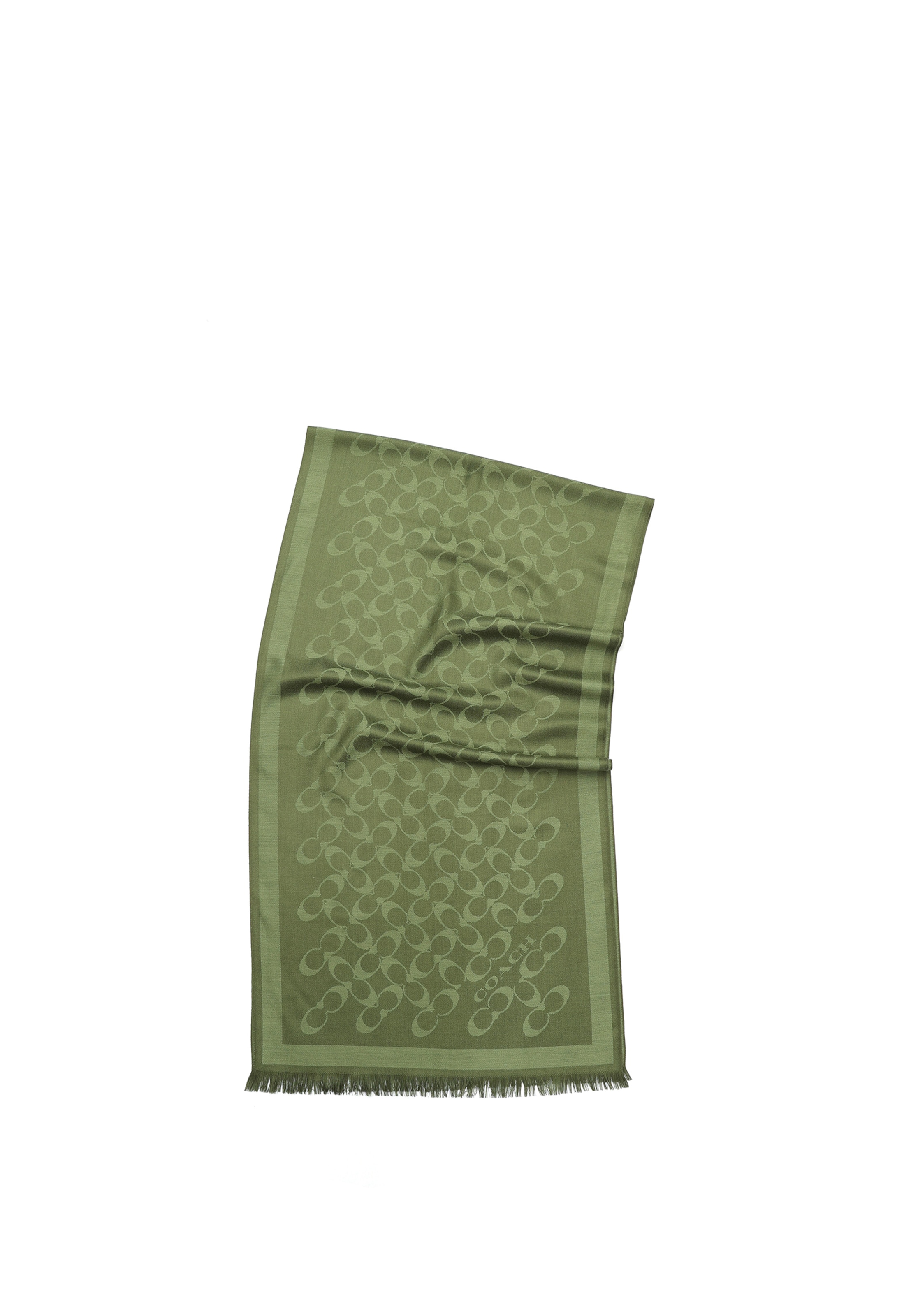 Fular 'Signature C Oblong' de la COACH pe verde: față