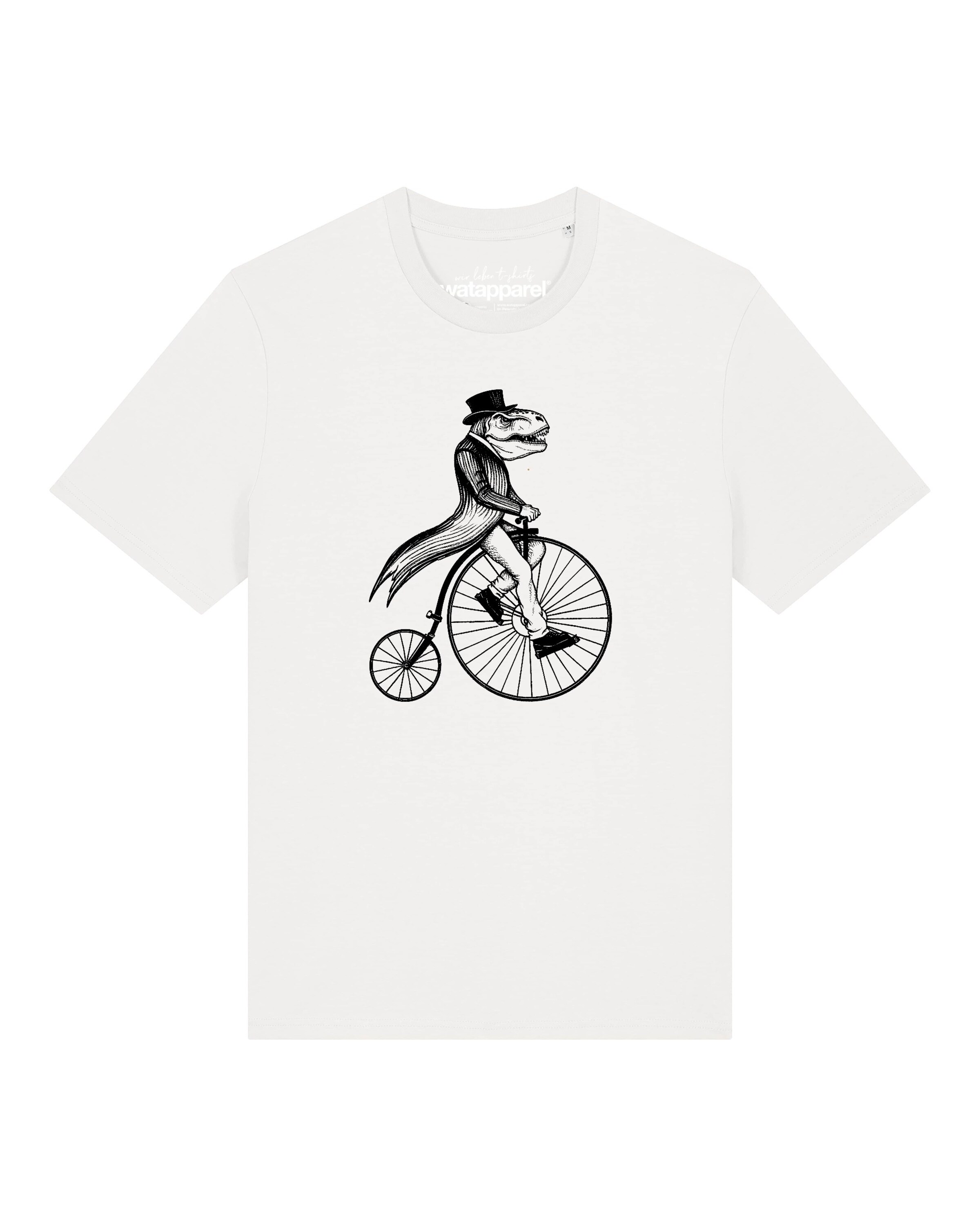 T-Shirt 'T-Rex Auf Fahrrad' Watapparel en blanc : devant
