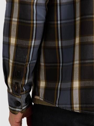 PME Legend Regular fit Overhemd 'Shirt with lumberjack check pattern and herringbone texture' in Lila