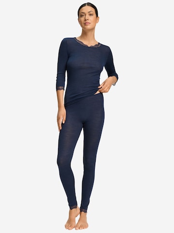 Hanro Skinny Leggings ' Woolen Lace ' in Blauw
