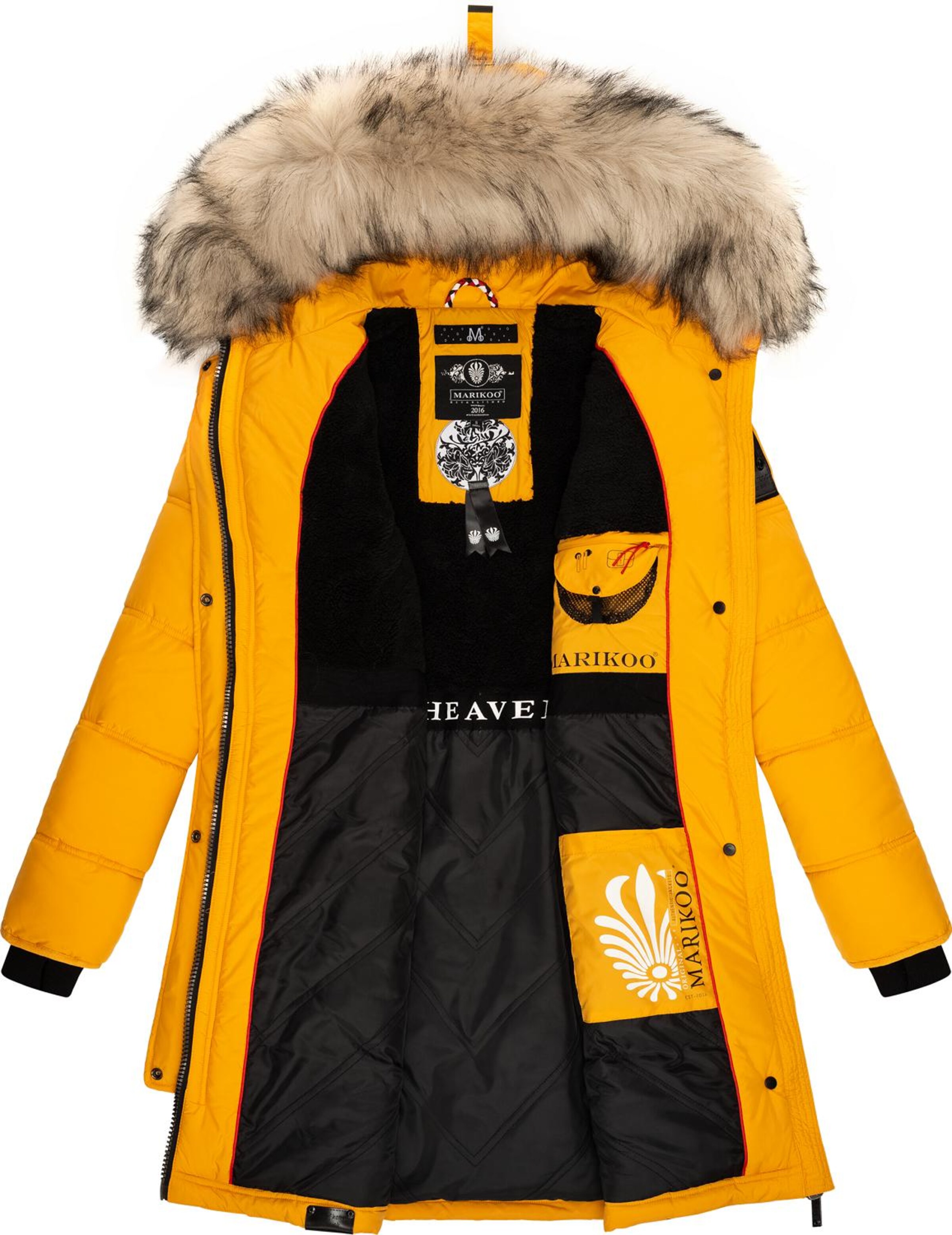 MARIKOO Winter coat 'Chaskaa' in Yellow
