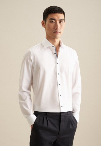 SEIDENSTICKER Slim fit Business Shirt 'Patch3' in White: front