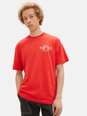 T-Shirt TOM TAILOR DENIM en rouge : devant