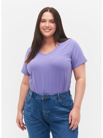 T-shirt Zizzi en violet : devant