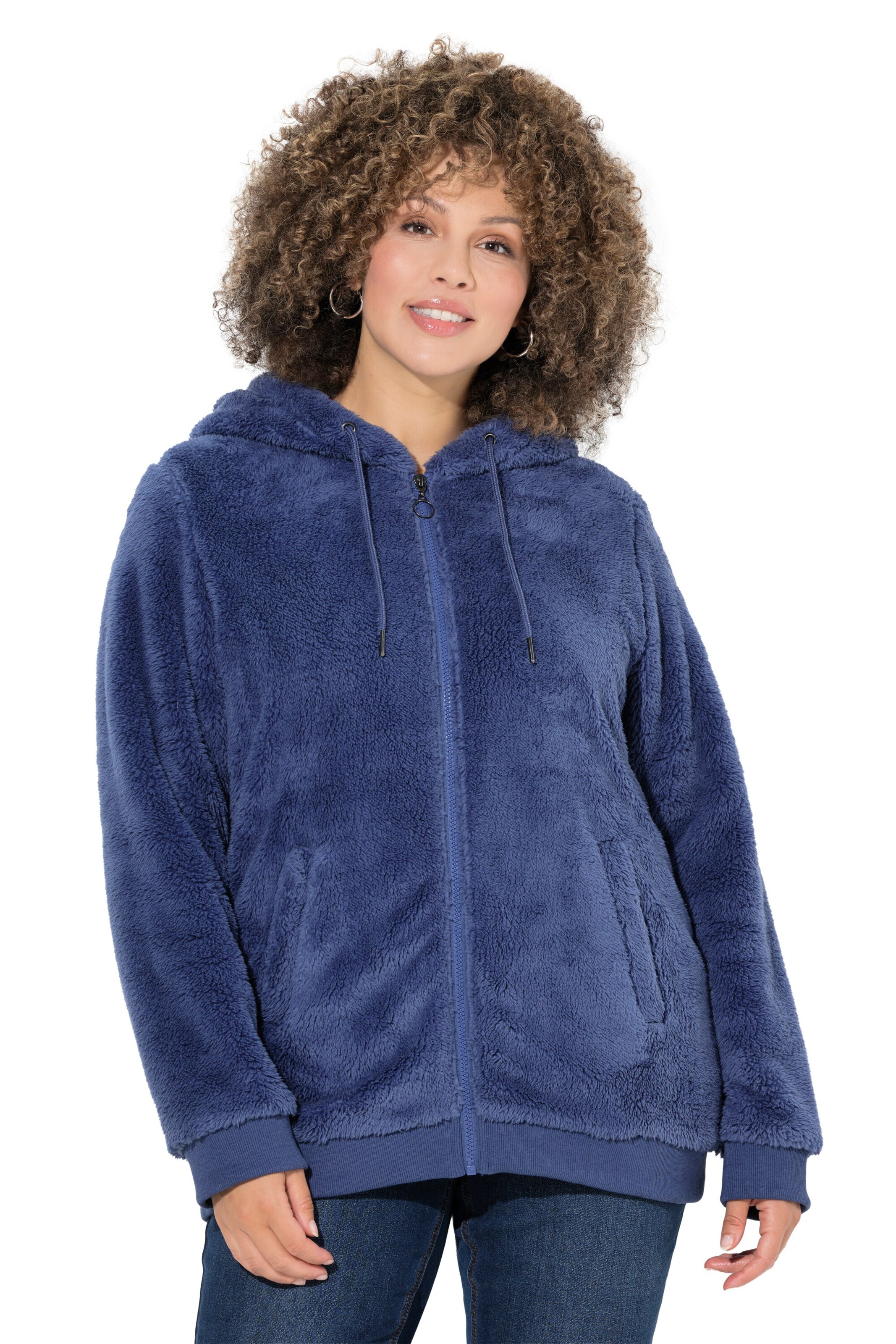 Ulla Popken Sweat jacket in Blue: front