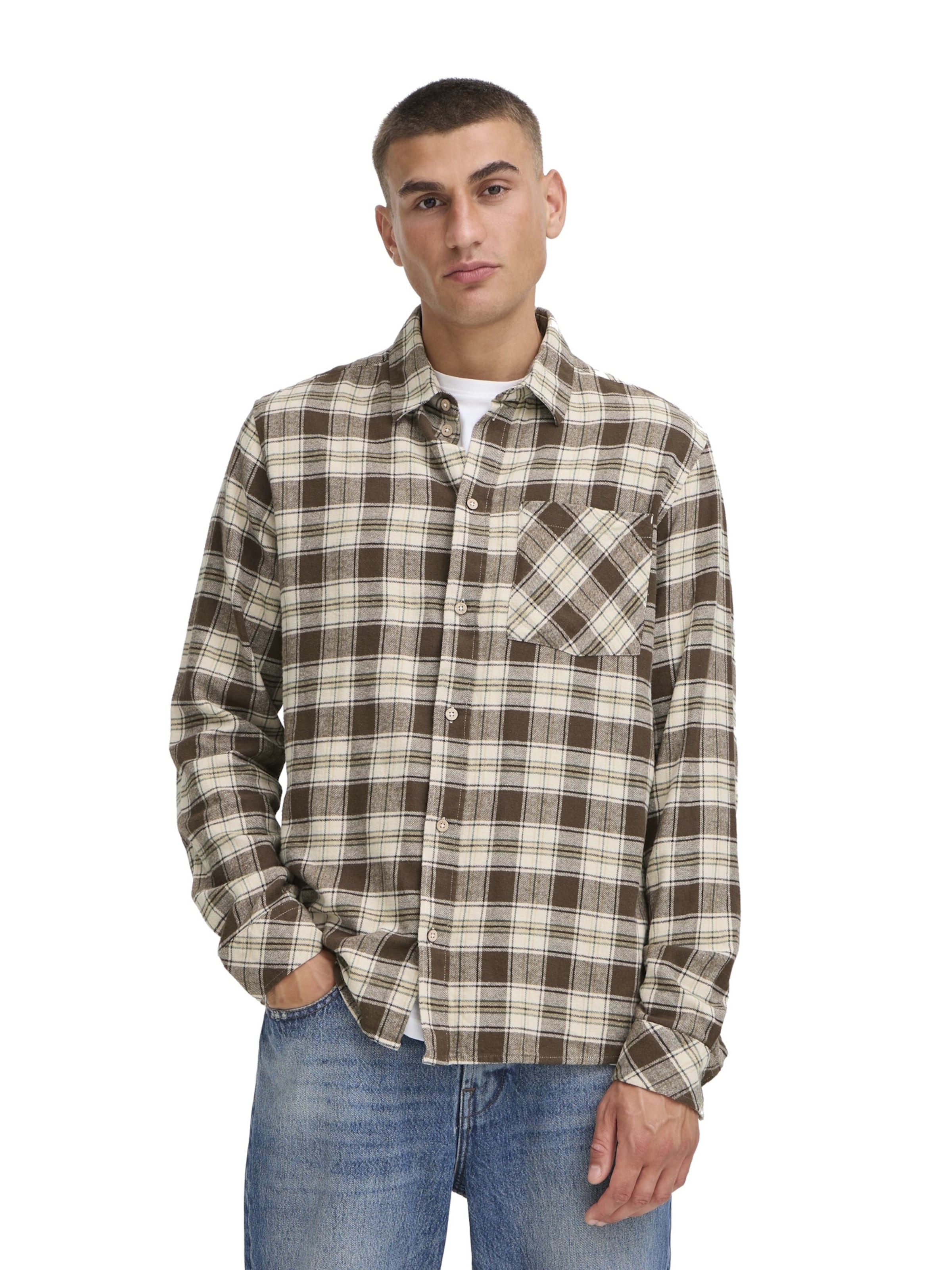 !Solid Regular Fit Hemd 'Steve' in Braun: Vorderseite